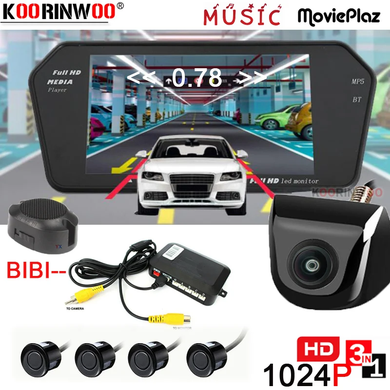 Koorinwoo Parkmaster Kit AHD 1024P 7" Car Screen Media Player Buzzer 12V Video Parking Sensors Rear view Camera Backup for Safe
Koorinwoo Parkmaster Kit AHD 1024P 7" Car Screen Media Player Buzzer 12V Video Parking Sensors Rear view Camera Backup for Safe