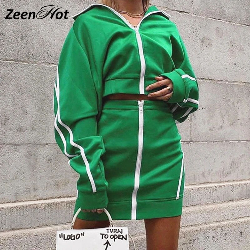 Women Two Piece Set Skirt Outfit Sweatshirt Coat Streetwear Crop Top Co ord Set Festival Clothing 2019 Autumn Winter
Women Two Piece Set Skirt Outfit Sweatshirt Coat Streetwear Crop Top Co ord Set Festival Clothing 2019 Autumn Winter