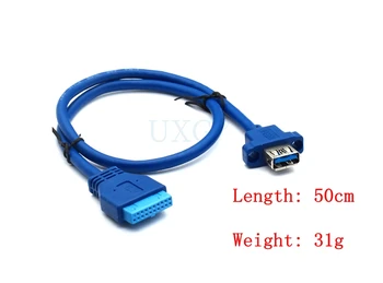 

Single Port USB3.0 USB 3.0 Female Screw Mount Panel Type to Motherboard 20Pin Cable 50cm 1.5ft 0.5m