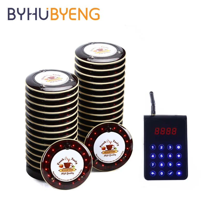 BYHUBYENG 30pcs Waterproof Coaster Pager Wireless Buzzer System Guest Cafe Customer Calling Vibrate Restaurant Queue Fast Food
BYHUBYENG 30pcs Waterproof Coaster Pager Wireless Buzzer System Guest Cafe Customer Calling Vibrate Restaurant Queue Fast Food