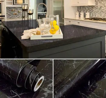 HOHOFILM 122cmx200cm Black Marble Vinyl Self-Adhesive Kitchen Countertop Wallpaper Cabinet Sticker Oil-proof Use
HOHOFILM 122cmx200cm Black Marble Vinyl Self-Adhesive Kitchen Countertop Wallpaper Cabinet Sticker Oil-proof Use