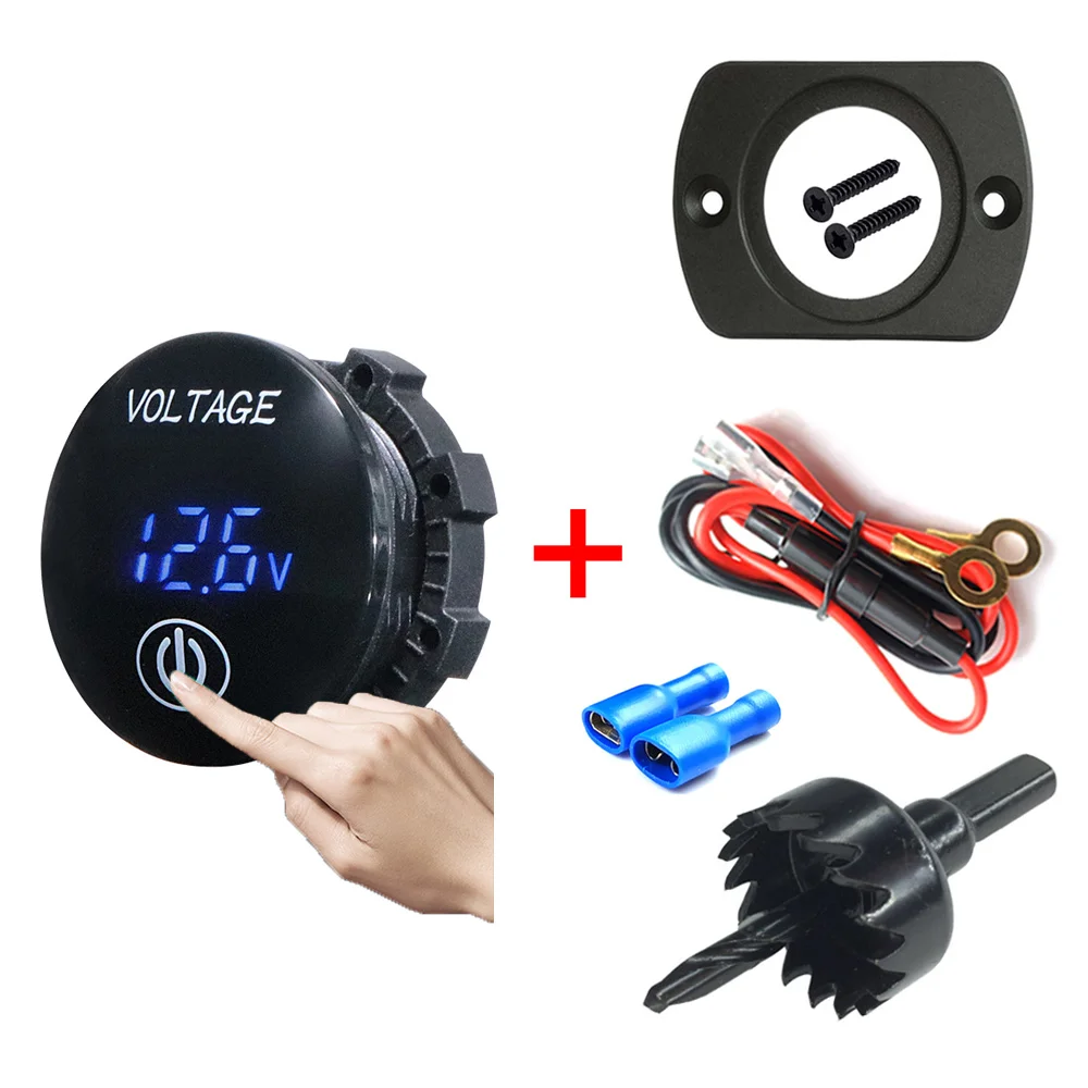 DC 12V-24V Car Digital Voltmeter Motorcycle Voltage Panel Meter With Touch ON OFF Switch DIY Installation Kits 1-Hole Panel
DC 12V-24V Car Digital Voltmeter Motorcycle Voltage Panel Meter With Touch ON OFF Switch DIY Installation Kits 1-Hole Panel
