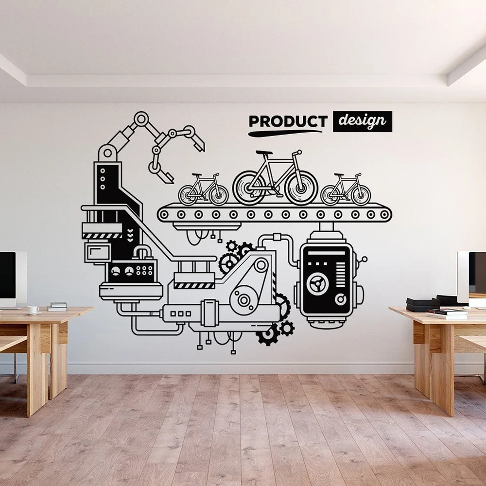 

Removeable Office Decor Art Wall Decal Office Product Design Vinyl Wall Sticker Study Room Decoration DIY Mural Decals