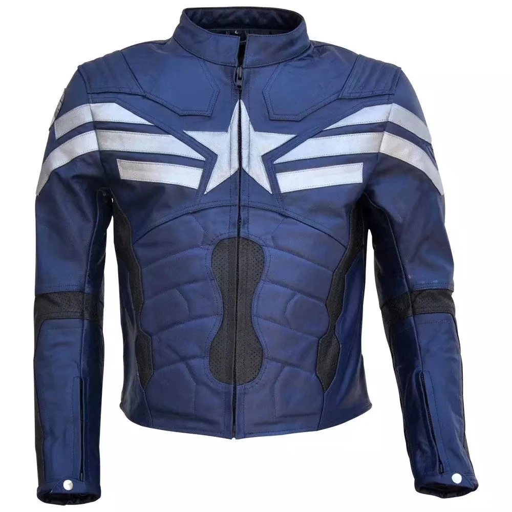 Factory 2019 Men Captain America Genuine Motorcycle Leather Jacket Fahion 3D Print Head layer cowhide Rider Biker Jackets
Factory 2019 Men Captain America Genuine Motorcycle Leather Jacket Fahion 3D Print Head layer cowhide Rider Biker Jackets
