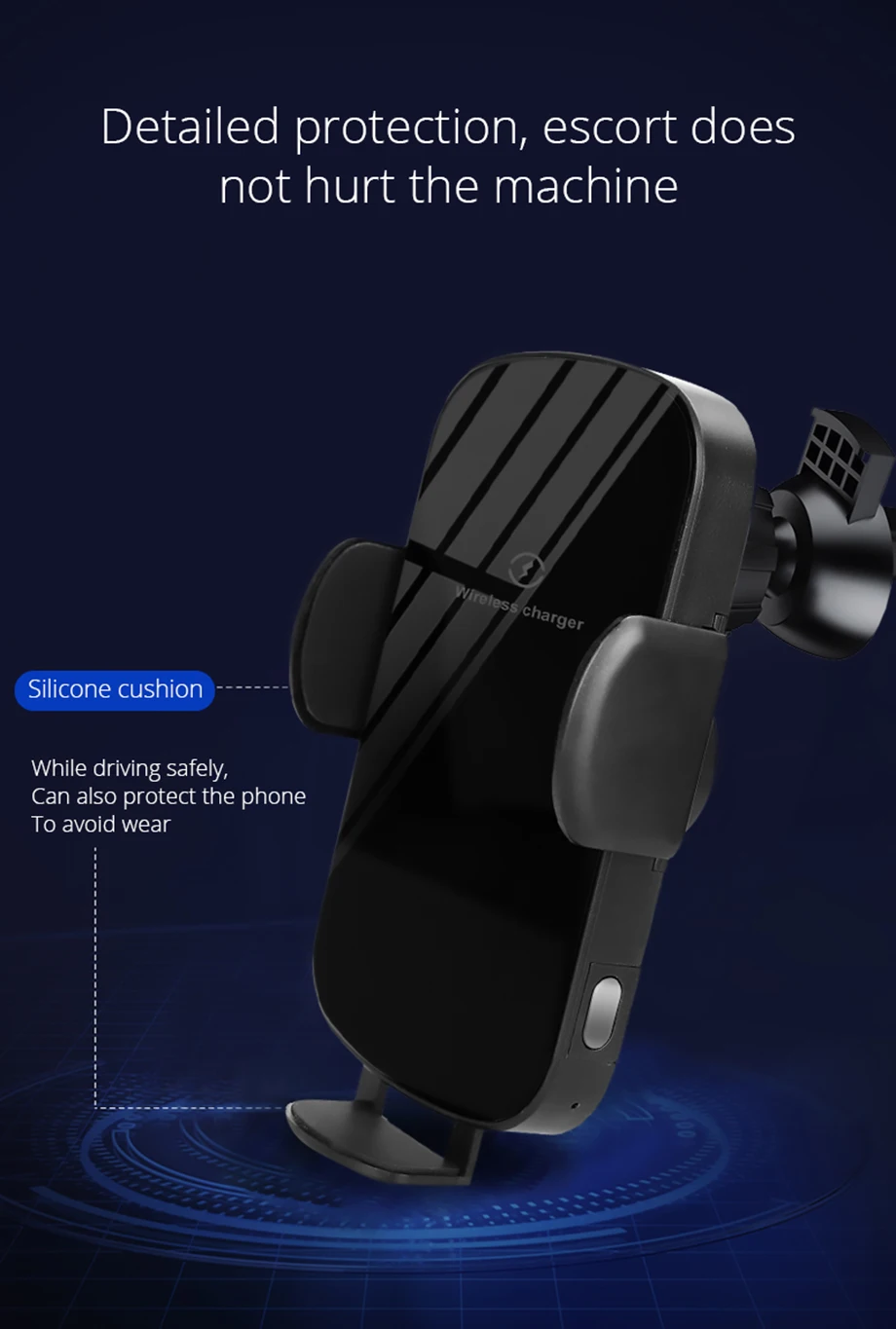 BONOLA Automaitc Fast Wireless Car Charger for iPhoneXsMaxXr8 Robot Arm Car Wireless Charger for Samsung S10S9 Huawei P30 pro (7)