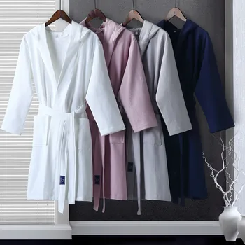 Hotel Bathrobe Men Women Pure Cotton Waffle Bath Robes Spring Summer Thin Custom Couple Long Dressing Gown Szlafrok Badjas 
Hotel Bathrobe Men Women Pure Cotton Waffle Bath Robes Spring Summer Thin Custom Couple Long Dressing Gown Szlafrok Badjas
