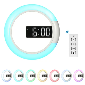 Hot Digital Wall Clock Color Light Round Clock Mirror Temperture LED Alarm Clockwith Snooze Function USB 12H/24H Display
Hot Digital Wall Clock Color Light Round Clock Mirror Temperture LED Alarm Clockwith Snooze Function USB 12H/24H Display