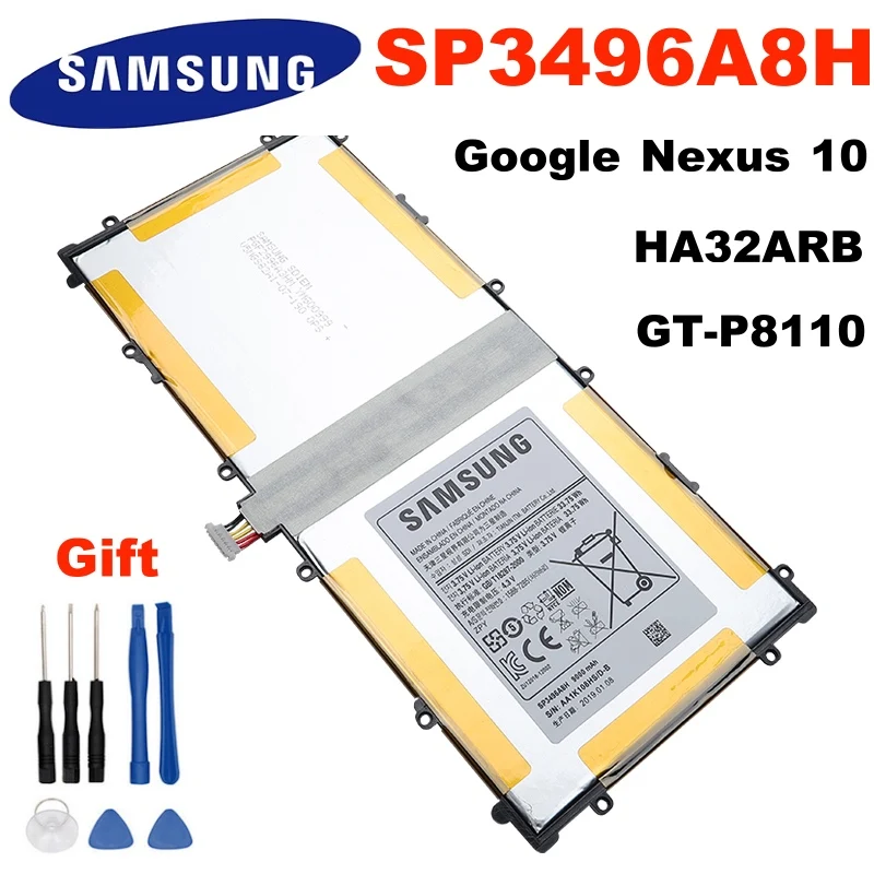 Оригинальный запасной аккумулятор SAMSUNG SP3496A8H для Samsung Google Nexus 10 GT-P8110 HA32ARB подлинный