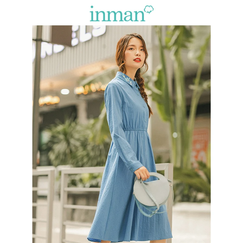 INMAN 2019 Autumn New Arrival Viscose Blending Embroidery Turn Down Collar Literary Defined Waist Slim A-line Women Dress
INMAN 2019 Autumn New Arrival Viscose Blending Embroidery Turn Down Collar Literary Defined Waist Slim A-line Women Dress