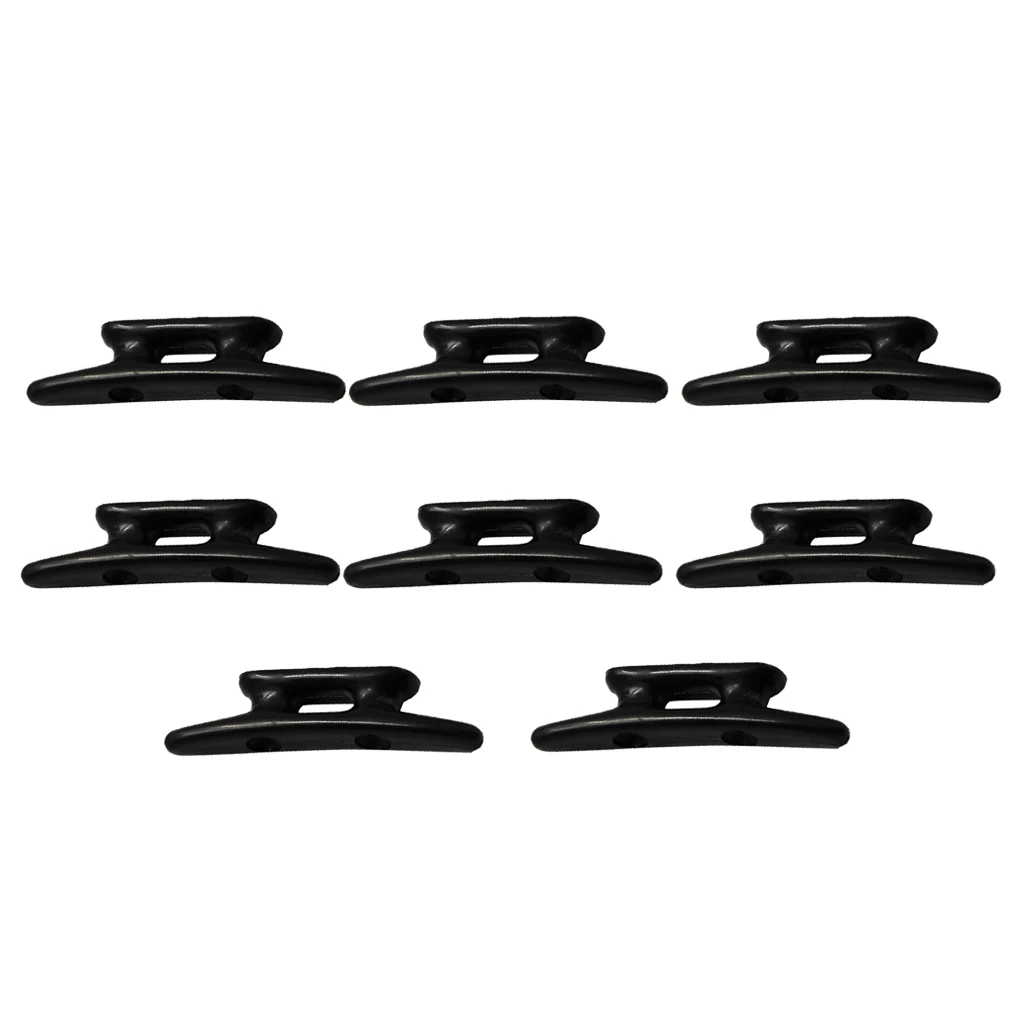 8 Pack 3 inch Dock Nylon Cleats with 2 Holes Black High Impact Nylon Boat Parts Perfect for Boat Docks or Maritime Decor 8 Pack 3 inch Dock Nylon Cleats with 2 Holes Black High Impact Nylon Boat Parts Perfect for Boat Docks or Maritime Decor