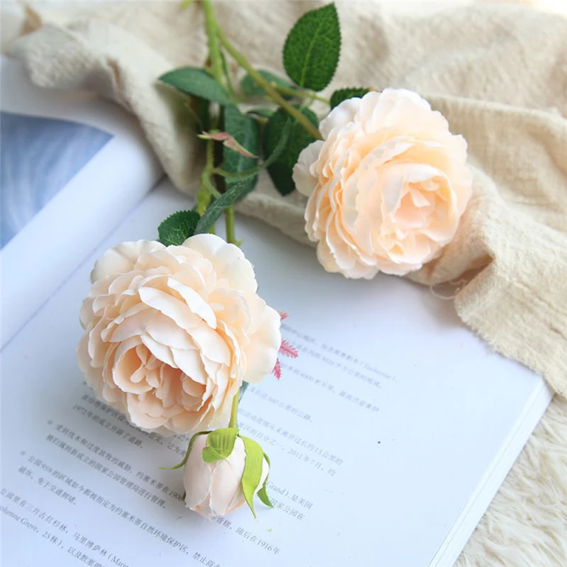 Artificial Fake Western Rose Flower Peony Bridal Bouquet Wedding Home Decor DecorCreative Comfortable Warmth Quality Exquisite