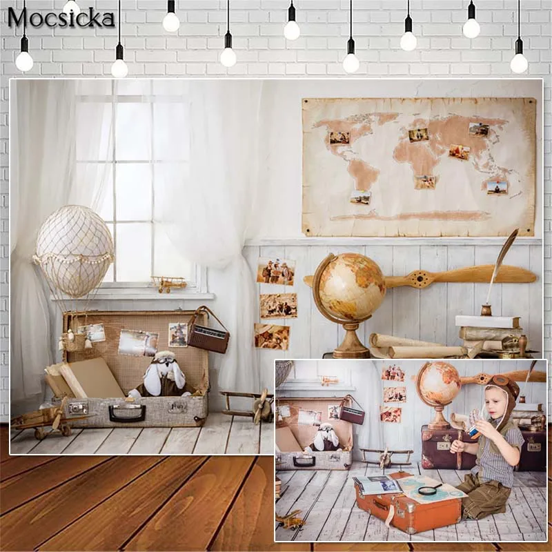 Mocsicka World Map Travel Photography Backdrops Suitcase Decor Children Birthday Cake Smash Photo Props Studio Booth Background
Mocsicka World Map Travel Photography Backdrops Suitcase Decor Children Birthday Cake Smash Photo Props Studio Booth Background