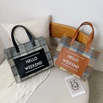 New Women's Handbag Winter Fashion Canvas Shoulder Bag Vintage Casual Briefcase Tote Bag For Preppy Girl#G1 
New Women's Handbag Winter Fashion Canvas Shoulder Bag Vintage Casual Briefcase Tote Bag For Preppy Girl#G1