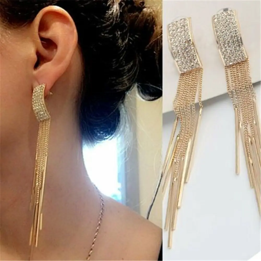 1 Pair Fashion Golden Silver Plated Dangle Hanging Square Shiny Rhinestone Long Drop Earrings For Women Jewelry
1 Pair Fashion Golden Silver Plated Dangle Hanging Square Shiny Rhinestone Long Drop Earrings For Women Jewelry