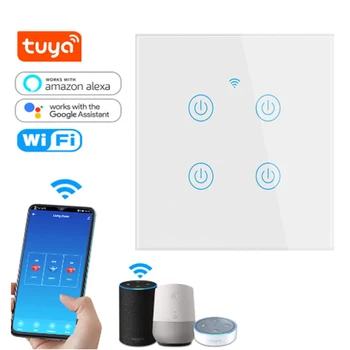 Smart Wifi Touch Switch No Neutral Wire Required Smart Home 1/2/3/4 Gang Light Switch 220V Support Alexa Tuya App Remote Comtrol
Smart Wifi Touch Switch No Neutral Wire Required Smart Home 1/2/3/4 Gang Light Switch 220V Support Alexa Tuya App Remote Comtrol