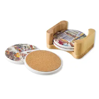4 pcs/Set Retro Style Cork Drink Coaster Coffee Cup Mat Tea Pad Placemat Table Decor Home Decoration Diameter 9cm with Wood Base
4 pcs/Set Retro Style Cork Drink Coaster Coffee Cup Mat Tea Pad Placemat Table Decor Home Decoration Diameter 9cm with Wood Base