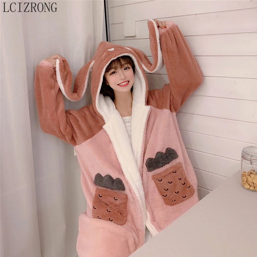 New Spring Ladies Cartoon Animal Dressing Gowns Cute Loose Hooded Women Bathrobe With Pocket Mid Home Clothes Female
New Spring Ladies Cartoon Animal Dressing Gowns Cute Loose Hooded Women Bathrobe With Pocket Mid Home Clothes Female