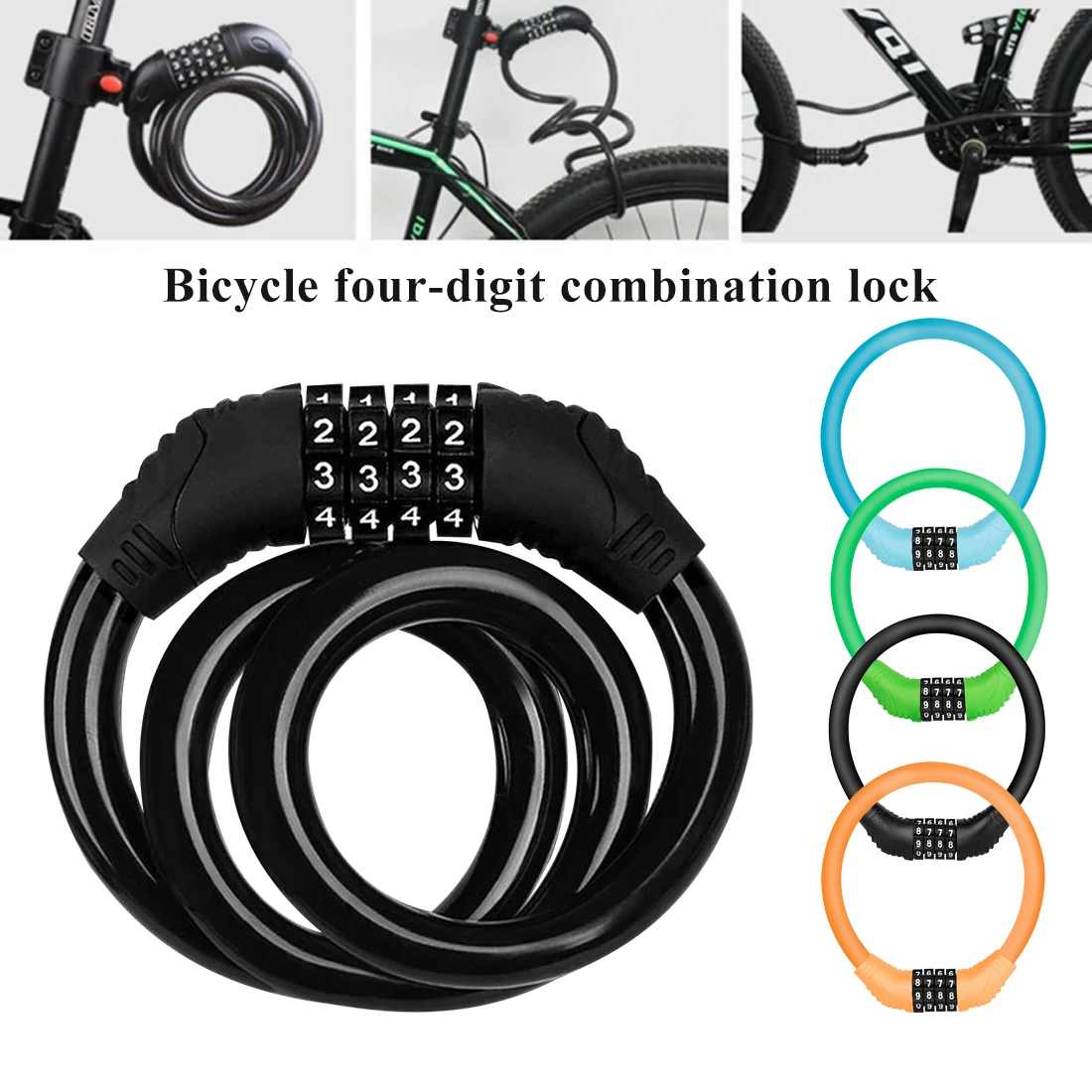 Bike Lock 4 Digit Code Combination Bicycle Lock Bicycle Security Lock Bicycle Equipment Cycling Sports MTB Anti-theft Ring Lock
Bike Lock 4 Digit Code Combination Bicycle Lock Bicycle Security Lock Bicycle Equipment Cycling Sports MTB Anti-theft Ring Lock