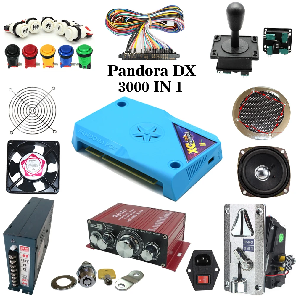 

Arcade parts Bundles kit With Joystick Push button Micro switch 1Player 2 player button ,pandora box DX Game PCB to Build Up Ar