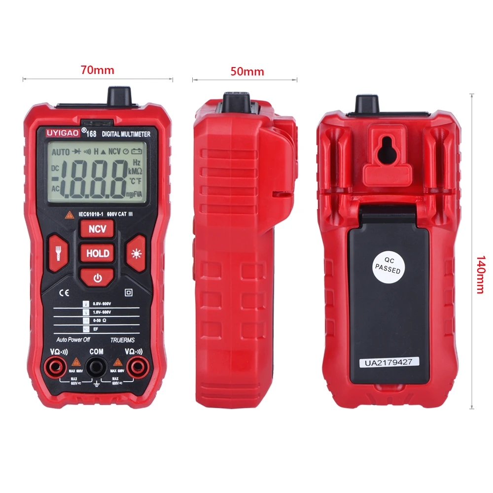 QHTITEC Household Digital Multimeter 1999 Counts TRMS Auto Ranging AC/DC Voltage Meter NCV Back Light Multimetro Tester
QHTITEC Household Digital Multimeter 1999 Counts TRMS Auto Ranging AC/DC Voltage Meter NCV Back Light Multimetro Tester