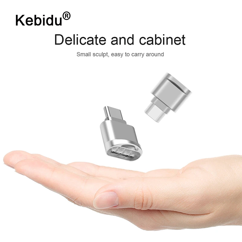 

kebidu type c usb 3.1 Silver otg phone multi memory card reader adapter cardreader for micro SD/TF microsd computer laptop