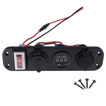 New Car Marine Boat Switch Panel With 5V 4.2A Dual USB Charger Cigarette Lighter 12V LED Voltmeter ON-Off Toggle Switch Panel
New Car Marine Boat Switch Panel With 5V 4.2A Dual USB Charger Cigarette Lighter 12V LED Voltmeter ON-Off Toggle Switch Panel