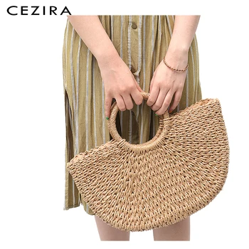 CEZIRA Summer Beach Bag for Women 2019 Top-handle Bag Knitting Round Handles Tote Bag Handmade Straw Woven Ladies Handbag Travel 
CEZIRA Summer Beach Bag for Women 2019 Top-handle Bag Knitting Round Handles Tote Bag Handmade Straw Woven Ladies Handbag Travel
