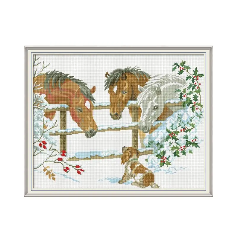 

Inquisitive horse cross stitch kit Square Round Drill stitching embroidery DIY handmade needlework