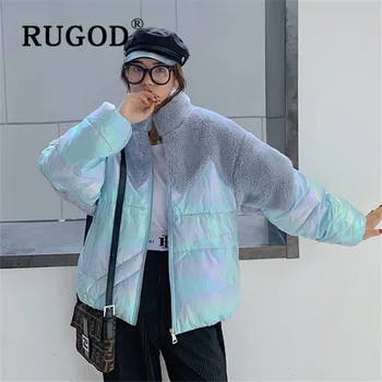 RUGOD Korean patchwork fleece coat women Fashion stand collar long sleeve bling loose outwear femme 2019 Casual winter warm coat
RUGOD Korean patchwork fleece coat women Fashion stand collar long sleeve bling loose outwear femme 2019 Casual winter warm coat