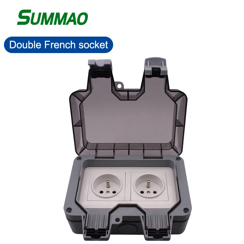 Double Waterproof Wall Power Socket Outdoor Electrical Outlet AC 110~250V Grounded Sockets EU FR US Standard Plug Optional
Double Waterproof Wall Power Socket Outdoor Electrical Outlet AC 110~250V Grounded Sockets EU FR US Standard Plug Optional
