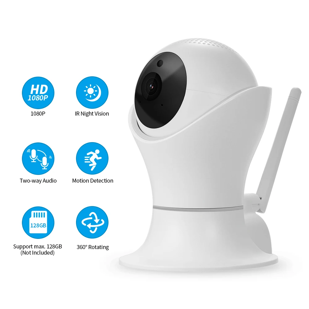 Smart PTZ IP Cameras 2MP Wifi Indoor Wireless Security Camera Phone Control Motion Detection Night Vision 2-Way Audio
Smart PTZ IP Cameras 2MP Wifi Indoor Wireless Security Camera Phone Control Motion Detection Night Vision 2-Way Audio