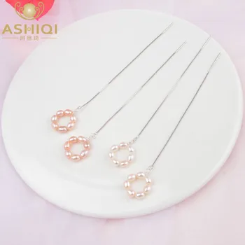 ASHIQI Real 925 Sterling Silver chain Long Earrings Natural Freshwater Pearl Jewelry for Women Gift
ASHIQI Real 925 Sterling Silver chain Long Earrings Natural Freshwater Pearl Jewelry for Women Gift