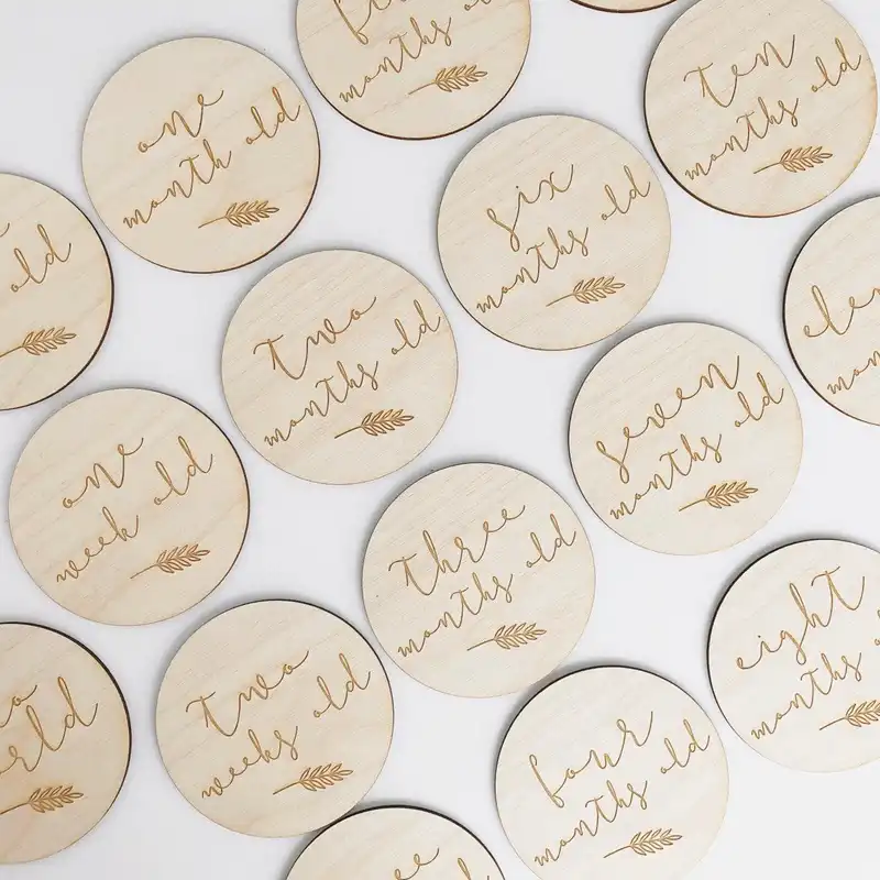 wooden birth announcement