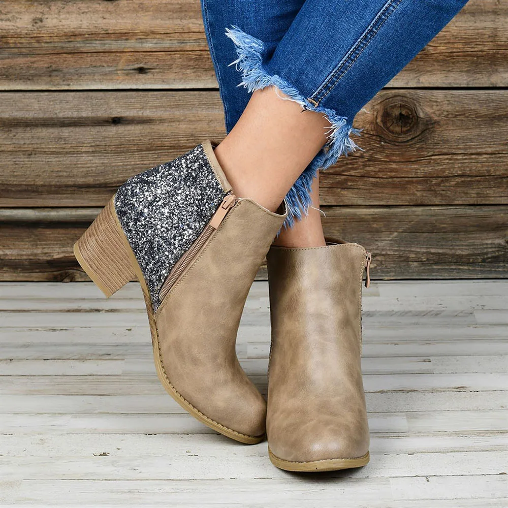 New Retro Women Boots Chunky Heel Round Toe Women Glitter Boots Fashion Lady Casual Party Ankle Boots Side Zipper High Heels D25
New Retro Women Boots Chunky Heel Round Toe Women Glitter Boots Fashion Lady Casual Party Ankle Boots Side Zipper High Heels D25