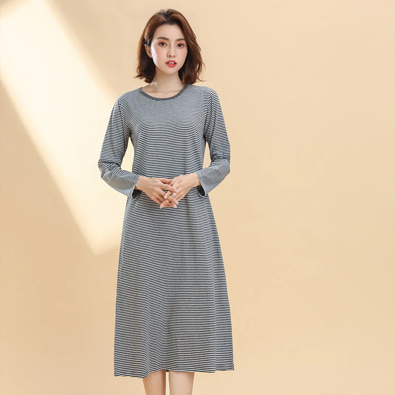 Foreign Trade Class a Colored Spun Yarn Women's Pure Cotton Nightgown jia ju qun May Outer Wear Dress Women's Tracksuit Pajamas
Foreign Trade Class a Colored Spun Yarn Women's Pure Cotton Nightgown jia ju qun May Outer Wear Dress Women's Tracksuit Pajamas