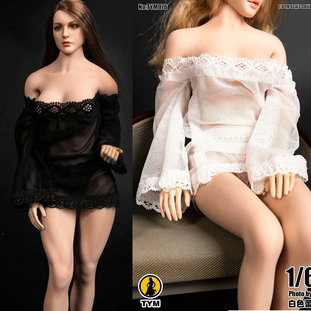 1/6 TYM076 Lace Transparent Night Dress Tube Top Skirt Clothing For 12" Large Chest Body | Игрушки и хобби