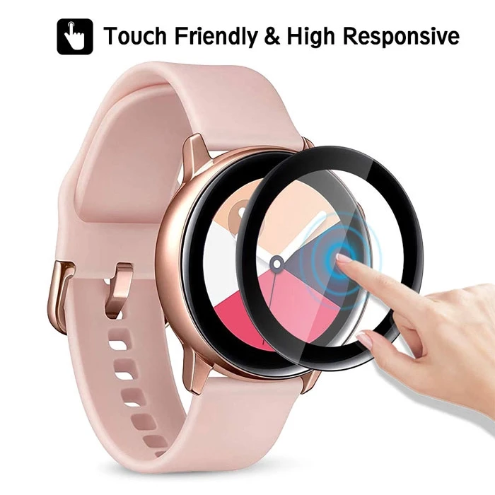 

20D Screen Protectors Film Soft Glass For Samsung Galaxy Watch Active 2 40mm 44mm Full Cover Curved Edge Tempered Glass Film