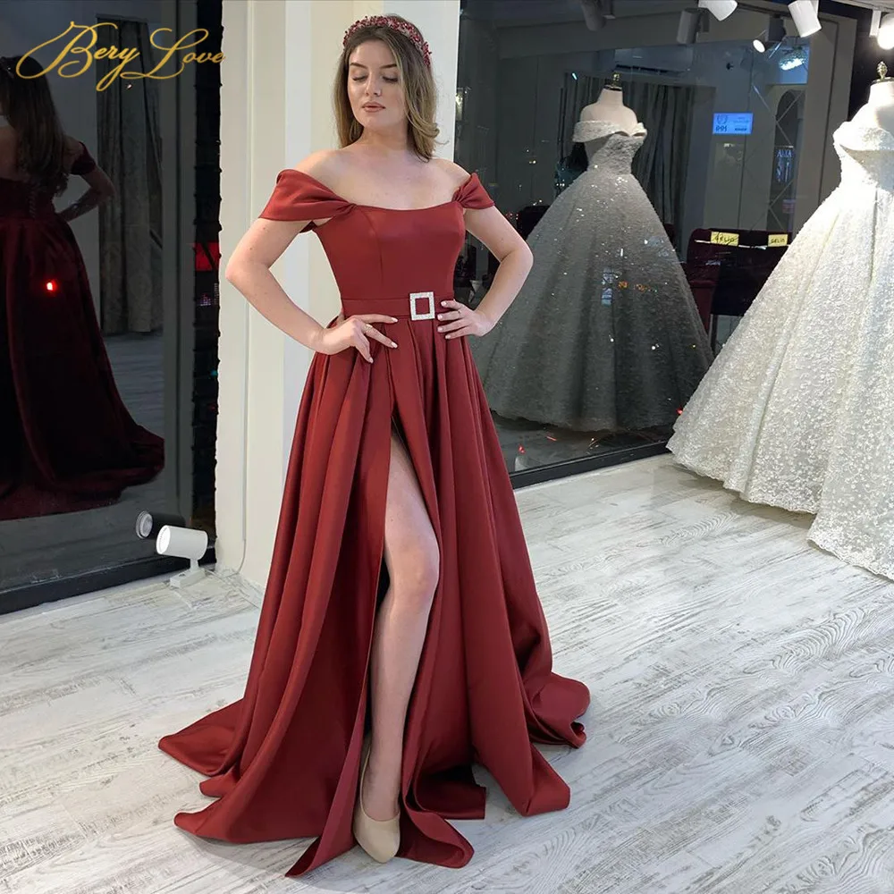 Off Shoulder Satin Evening Dresses Long Boat Neckline High Slit Evening Dress Elegant High Waist Blet Prom Dress Robe De Soiree
Off Shoulder Satin Evening Dresses Long Boat Neckline High Slit Evening Dress Elegant High Waist Blet Prom Dress Robe De Soiree