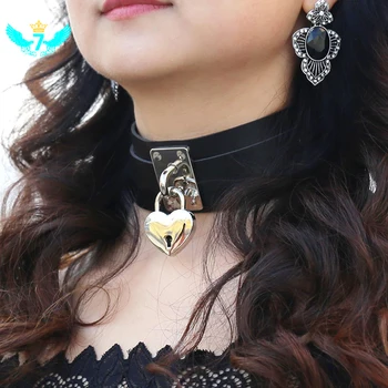 Men and women lockable padlock key chain necklace bondage short necklace punk gothic thick necklace TOA
Men and women lockable padlock key chain necklace bondage short necklace punk gothic thick necklace TOA