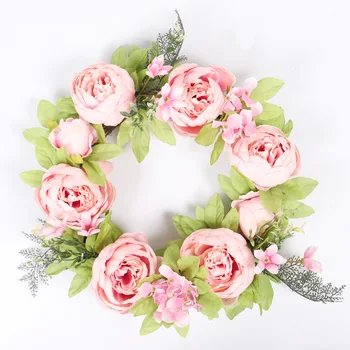 Artificial Flower Wreath Peony Wreath Spring Round Wreath for The Front Door Party Wedding Home Decor Pink Flower Garland Ring 
Artificial Flower Wreath Peony Wreath Spring Round Wreath for The Front Door Party Wedding Home Decor Pink Flower Garland Ring