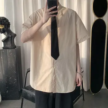 Men's short-sleeved shirt 2020 spring and summer new handsome solid color loose wild casual shirt youth fashion men's clothing 
Men's short-sleeved shirt 2020 spring and summer new handsome solid color loose wild casual shirt youth fashion men's clothing