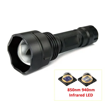 

Hunging flashlight 940nm infrared Red IR 850nm zoomable 1mode IR flash light infrared night vision with mount remote switch