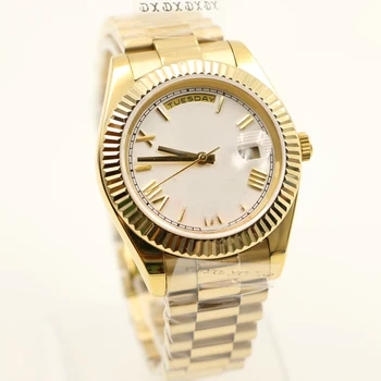 Luxury brand Day Date New Watch Men Daydate Sapphire Glass Golden White Watch Crown Automatic President Watches Orologio
Luxury brand Day Date New Watch Men Daydate Sapphire Glass Golden White Watch Crown Automatic President Watches Orologio