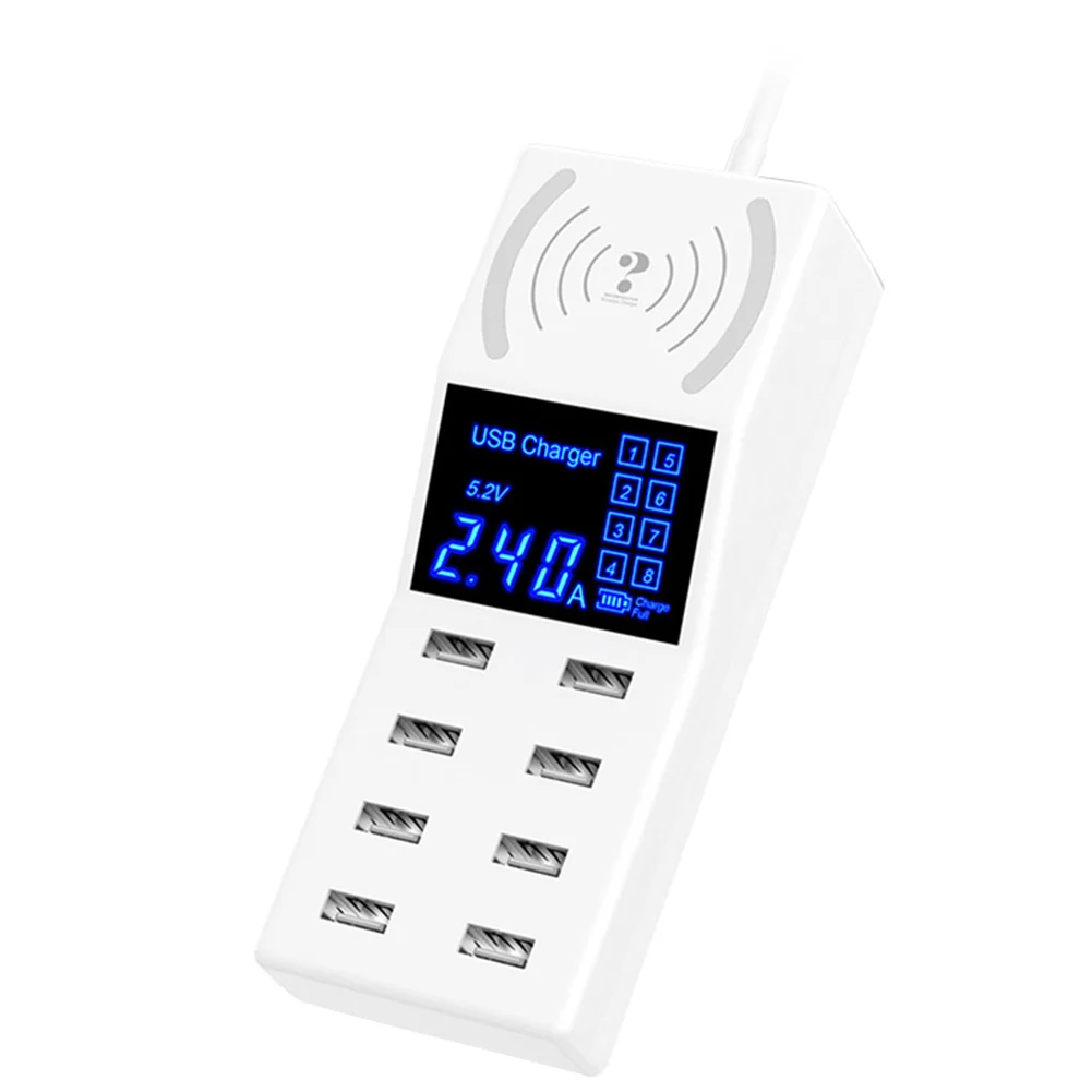 8-port Fast Charge Charger 2.4A High Current Broadband Voltage with High-definition Digital Display Power Adapter LB88
8-port Fast Charge Charger 2.4A High Current Broadband Voltage with High-definition Digital Display Power Adapter LB88