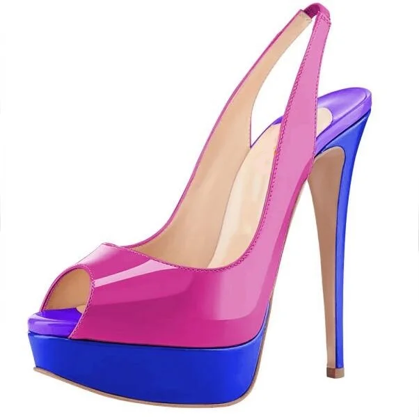 Patwchwork Mixed Colors Slingback Heels Pumps Shoes Women Peep Toe Heels High Platform Patent Leather Wedding Shoes Bride
Patwchwork Mixed Colors Slingback Heels Pumps Shoes Women Peep Toe Heels High Platform Patent Leather Wedding Shoes Bride