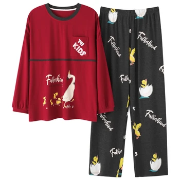Cartoon Printed Women's Pajama Sets Soft Sweet Cute Nightwear Red Pants Round Neck Female Winter Pyjamas Loungewear Home Wear
Cartoon Printed Women's Pajama Sets Soft Sweet Cute Nightwear Red Pants Round Neck Female Winter Pyjamas Loungewear Home Wear