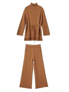 Autumn Winter Knitted Sweater Set Women Two Piece Suits Wide Leg Pants Suit Long Sleeve Elegant 2 Piece Sweater Pants Set 2020
Autumn Winter Knitted Sweater Set Women Two Piece Suits Wide Leg Pants Suit Long Sleeve Elegant 2 Piece Sweater Pants Set 2020