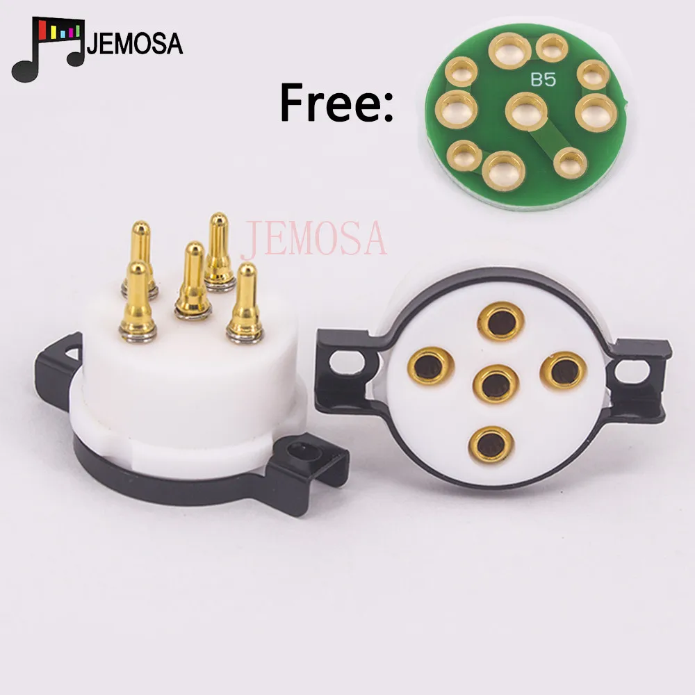 EIZZ Teflon 5PIN Tube Socket Gold Plated For PX4 PX5 B5 RNG1064 U19 U18 Electron Tube HIFI Audio Vacuum Tube Amplifier
EIZZ Teflon 5PIN Tube Socket Gold Plated For PX4 PX5 B5 RNG1064 U19 U18 Electron Tube HIFI Audio Vacuum Tube Amplifier