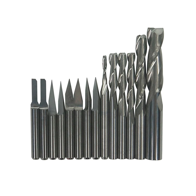 14 pcs/lot Mill Cutter Drill Bit Set 3.175 mm Drilling bits Tool bits Cutter Carving Knife For CNC Milling Machine
14 pcs/lot Mill Cutter Drill Bit Set 3.175 mm Drilling bits Tool bits Cutter Carving Knife For CNC Milling Machine