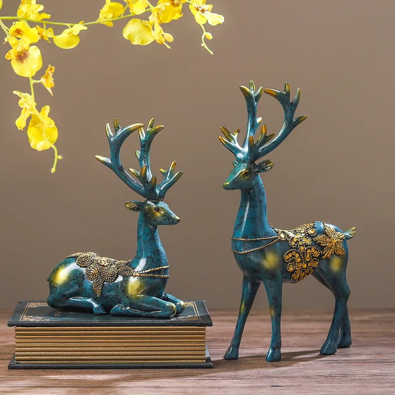 2pc/Set Resin Deer Statue Creative Modern Elk Figurine Model Crafts for Home Decoration Accessories Store Office A
2pc/Set Resin Deer Statue Creative Modern Elk Figurine Model Crafts for Home Decoration Accessories Store Office A